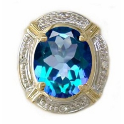 B2164 14K NEPTUNE GARNETDEN TOPAZ & DIAMOND SLIDE 
